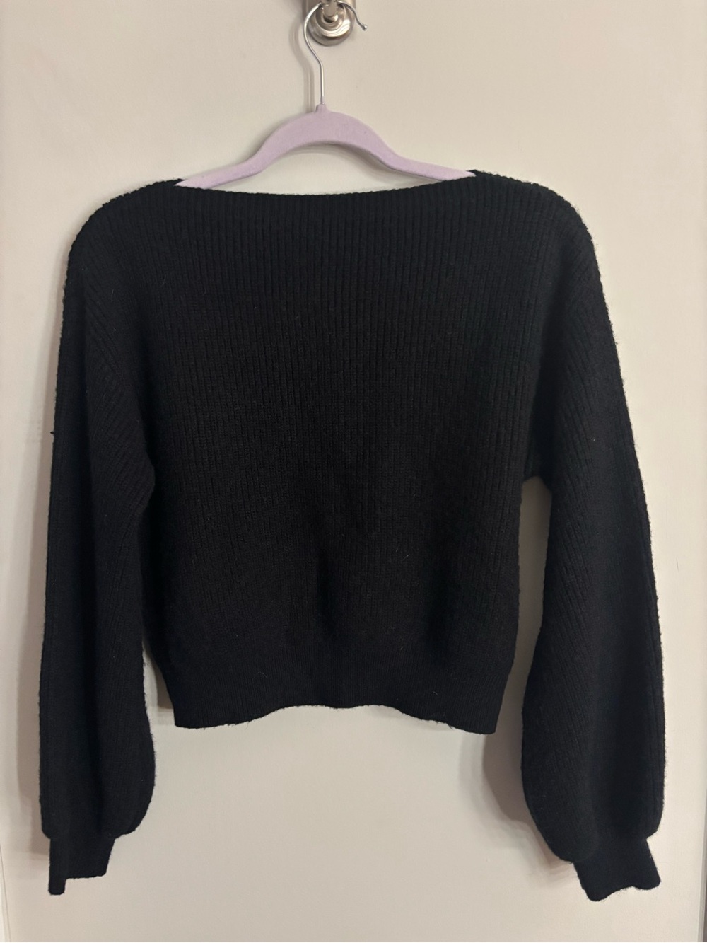 Black Off-the-Shoulder Knit Sweater